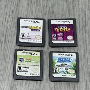 4 Nintendo DS Video Game Lot Ice Age Dawn of Dinosaurs Foto Frenzy Casual Mania